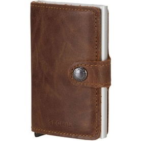 Vintage Card Protector Mini Wallet Brown