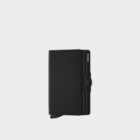 Secrid Matte Twin Wallet in black, compact card holder with matte finish and push-button mechanism, 10x7x2.5cm