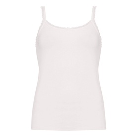 Phase Eight Sequin Slim Fit Cami in white with thin straps, scoop neckline and sequin trim detail