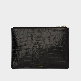 Shiny Croc Medium Clutch