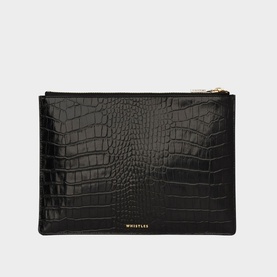 Shiny Croc Medium Clutch