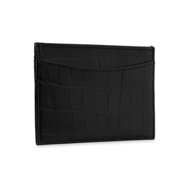 High Shine Croc-Effect Card Holder