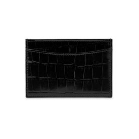 High Shine Croc-Effect Card Holder