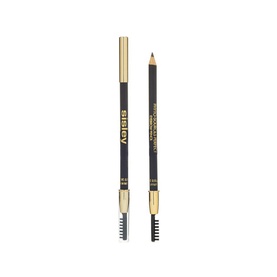 Sisley Phyto-Sourcils Perfect brow pencil with gold cap and spoolie brush end, shown open and capped