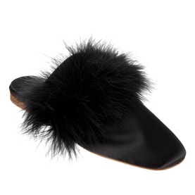 Manon Feather Mule Slippers