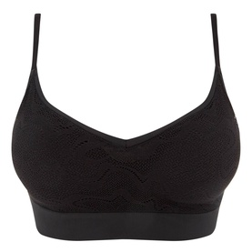 Sloggi All Round Stretch-Lace Bralette in black with V-neckline, lace detailing, and thin adjustable straps