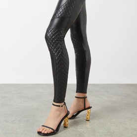 Faux Leather Quilted Leggings