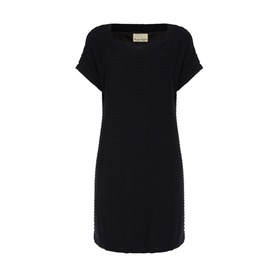 Phase Eight Starla Textured Tunic Dress in blue, short sleeve, scoop neck, with tonal textured pattern throughout