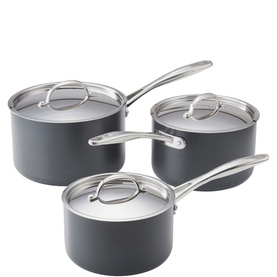 Hard Anodised Three-Piece Non-Stick Saucepan Set