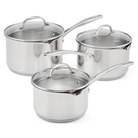 7000 Three-Piece Stainless Steel Draining Saucepan Set