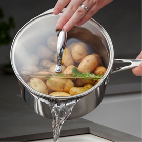 7000 Three-Piece Stainless Steel Draining Saucepan Set