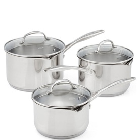 7000 Three-Piece Stainless Steel Draining Saucepan Set