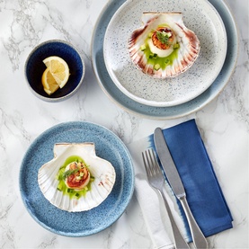 Studio Blue Pebble Coupe Dinner Plate