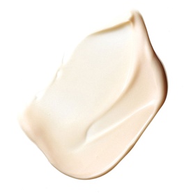 Sunday Riley Auto Correct eye cream texture swatch showing creamy ivory-white formulation