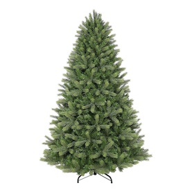 Puleo Kensington Fir Tree 7.5ft artificial Christmas tree with full green branches and black metal stand