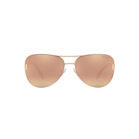 Tiffany & Co 0TF3066 Pilot Sunglasses in rose gold-tone metal frame with mirrored rose gold lenses