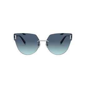 Tiffany & Co Irregular Sunglasses TF3070 62 in silver with blue gradient cat-eye lenses and slim metal frame