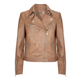 Zip Leather Biker Jacket