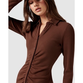 Tara Ruched Jersey Shirt  Dress