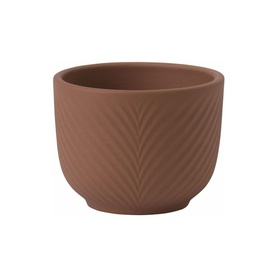 Jasper Conran Jasper Folia Terracotta Mini Pot with embossed leaf design, matte finish, W8.2 x H8.2cm