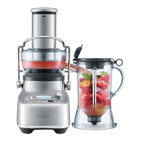 Sage The 3X Bluicer Pro Blender in brushed stainless steel, combining juicer and blender jug with digital display