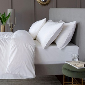 200 Thread Count Cotton Percale Housewife Pillowcase Pair White