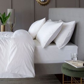 200 Thread Count Cotton Percale Duvet Set White