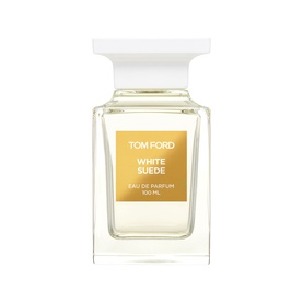 Tom Ford White Suede Eau de Parfum 100ml in clear glass bottle with white cap and gold label