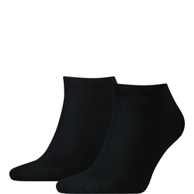 Tommy Two-Pack Ankle Socks in black, plain design, ankle length, set of two pairs