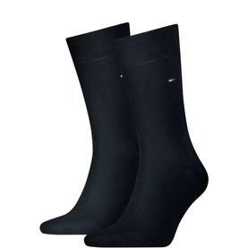 Tommy Two-Pack Plain Socks in navy, plain design with Tommy Hilfiger flag logo, set of two pairs