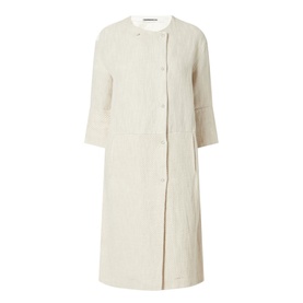 Textured Linen-Blend Coat