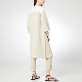 Textured Linen-Blend Coat