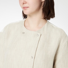Textured Linen-Blend Coat