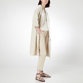 Textured Linen-Blend Coat