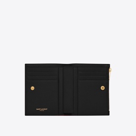 Uptown Embossed Leather Compact Wallet