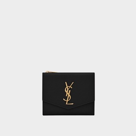 Uptown Embossed Leather Compact Wallet