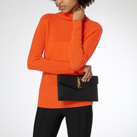 Uptown Embossed Leather Pouch