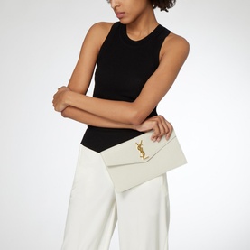 Uptown Embossed Leather Pouch