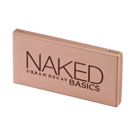 Urban Decay Naked Basics Eyeshadow Palette in Original, compact rose-beige compact case with embossed branding