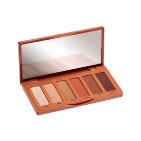 Urban Decay Naked Basics Eyeshadow Palette in Heat, compact with mirror, six warm terracotta to deep brown matte shades