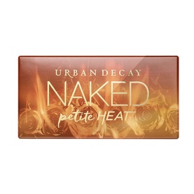 Urban Decay Naked Basics Eyeshadow Palette in Heat, compact rectangular palette with warm amber and rose floral packaging