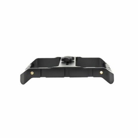 Catpi LED Ring Light & Tripod Stand in black, folded flat bracket base with gold accent screws, viewed from above