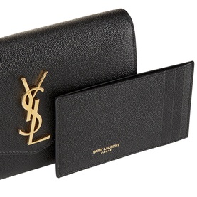 Uptown Embossed Leather Chain Wallet