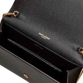 Uptown Embossed Leather Chain Wallet