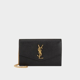 Uptown Embossed Leather Chain Wallet
