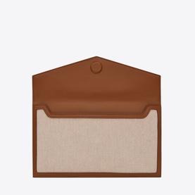 Uptown Canvas Leather-Trim Pouch