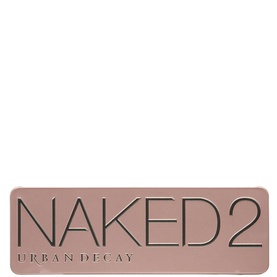 Urban Decay Naked 2 Eyeshadow Palette, closed dusty rose compact with embossed logo