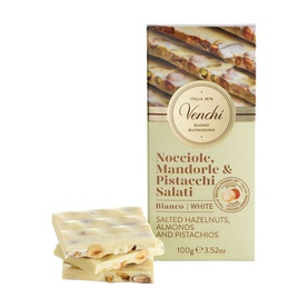 White Chocolate Bar with Salted Nuts 100g