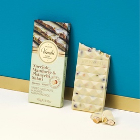 White Chocolate Bar with Salted Nuts 100g