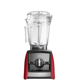 Vitamix Ascent Series A2500i Blender in red with clear jug, dial controls, and brushed metal base detail